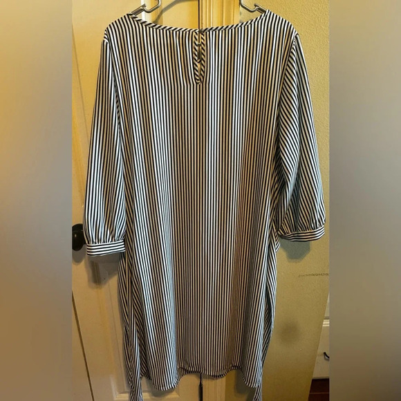 Apt. 9 Women’s Plus Size Shift Dress Black.  White Striped Belted Lined Sz 2XL - Picture 9 of 11